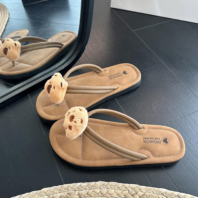 High-value sweet and versatile girl non-slip slippers super soft and cute cartoon wear-resistant flip-flops 2025 summer and autumn new models