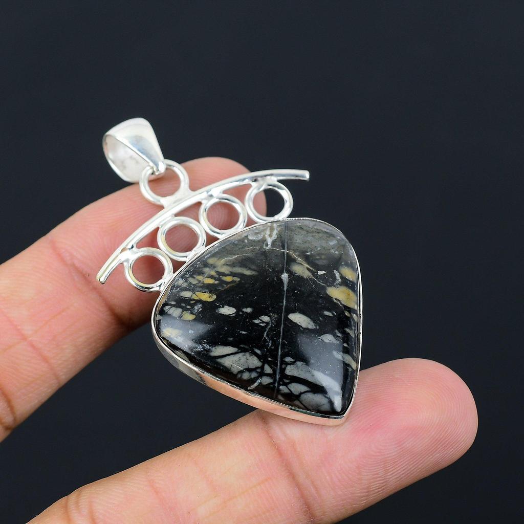 Halloween Deal Picasso Jasper Stone 925 Silver Daughter Birthday Pendant Jewelry