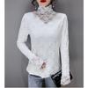 Modisches hochgeschlossenes Spitzen-Camisole in Übergröße für Damen im Frühling und Herbst, süßes, einfarbiges Tanktop