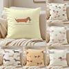 CUTE Dachshunds Cushion Cover Pillowcase Antidustmite Invisible Zipper Short Plush Sofa Cushion
