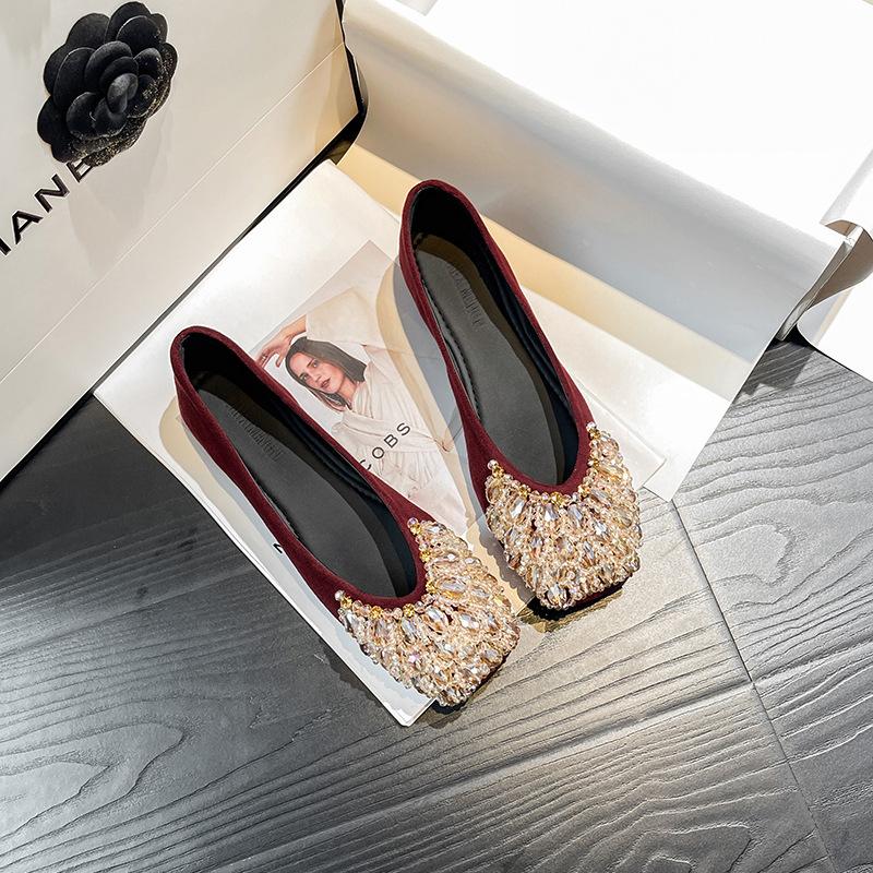 Women Flats Shoes New Fashion Women Mary Janes Crystal Shoes 2025 Luxury Female Shallow Footwear Ladies Dress Cozy Brand Shoes