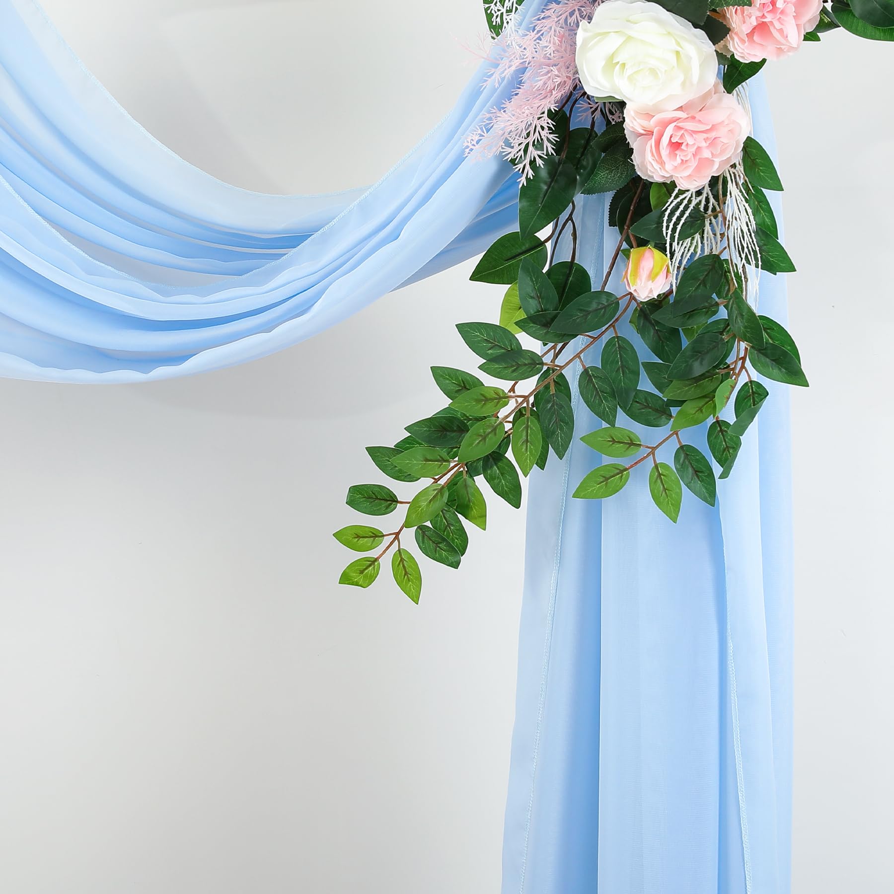 

Solid Chiffon Fabric, Wedding Arch Draping Fabric,Soft Chiffon Sheer Handmade DIY Material for Party Backdrop Arch Ceiling Decor 50x145cm