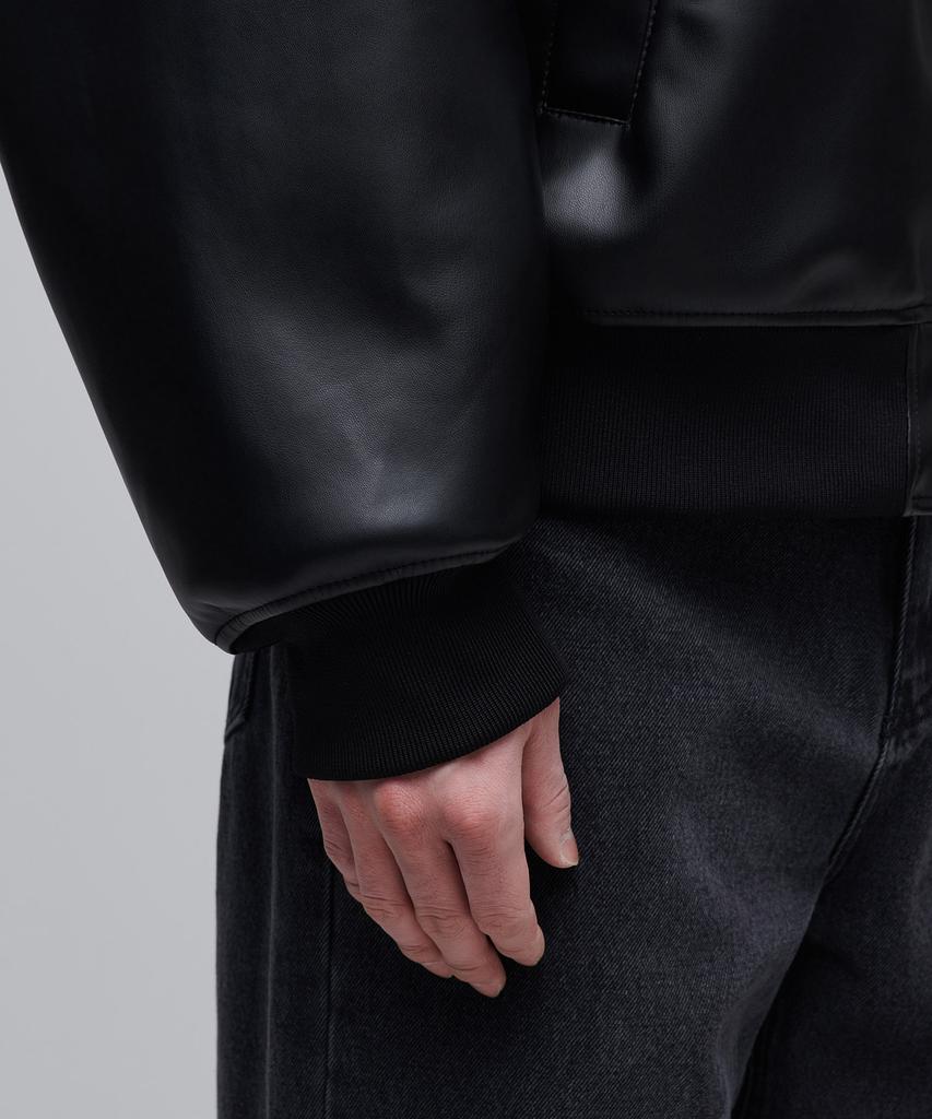 Musinsa Standard Synthetic Leather Extra Oversized Ma-1 Bomber Jacket [Black]
