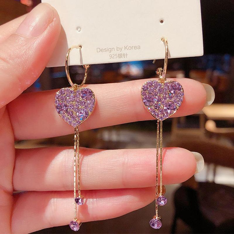New Fashion Long Tassel Drop Earrings Korean Gold Geometric Flower Heart Hanging Women's Earrings Exquisite Jewelry Gifts