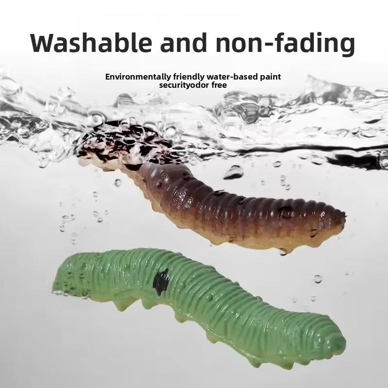 12pcs Insect Models Caterpillar Prank Animal Models Crawling Insects Action Characters Children's Educational Toys Prank Toys