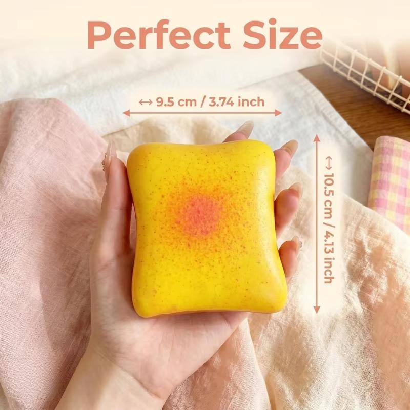Realistyczny Maślany Tost Squishy Miękka Zabawka Fidget Powolne Odbicie Ściskanie Ręką Ulga w Stresie Sensoryczny Prezent na Codzienny Relaks