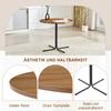 Round side table, Modern coffee table with walnut surface and black metal frame, Sofa table for living room, bedroom, balcony, office