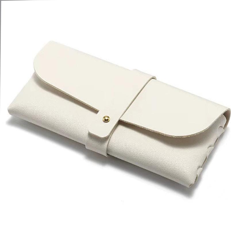 Tri-Fold Magnetic Glasses Case Foldable Leather Eyeglass Holder Magnetic Sunglasses Box Sturdy Custom Logo Glasses Case белый
