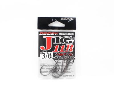 Decoy Jig-11B Strong Jig Hooks Black Size 3/0 (3742)