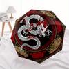 Chinese Dragon Circular Art Print - Traditional Design Wall DecorUmbrella, Portable 3-Fold Compact Umbrella,Christmas Gift ES374