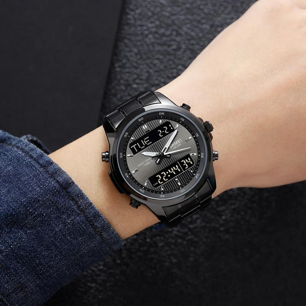 Skmei 2049 Backlit Sport Waterproof Alarm Clock 3 Time Men's Watch Countdown Timer Digital Watch Fashion Watches