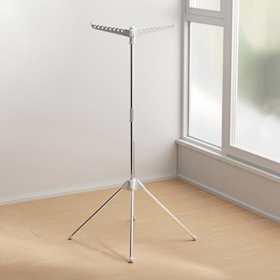 Folding Clothes Rack with Stable Base Space-saving Design Flexible Arm Clothes Hanger Portable Clothes Drying Rack