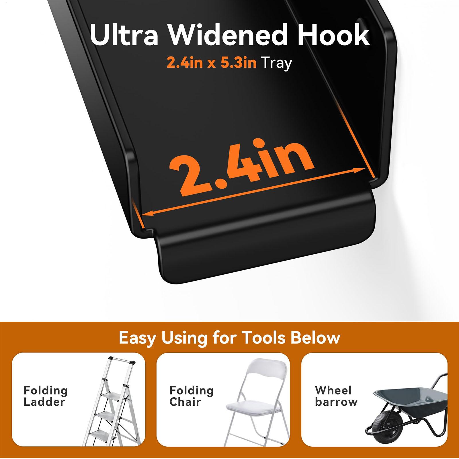 2PCS Heavy Duty Garage Wall Ladder Hook Steel Multifunctional Mount Ladder Storage Hooks Garage Organization Rack CN