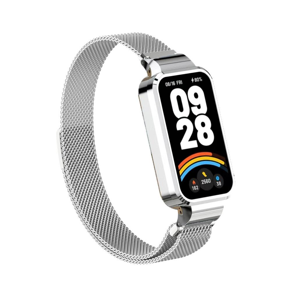 

Milan Strap For Xiaomi Smart Band 9 Active With Metal Protector Case Bumper Magnetic Loop Bracelet For Redmi band 3Watch MiBand9Active/Redmi band3 срібний