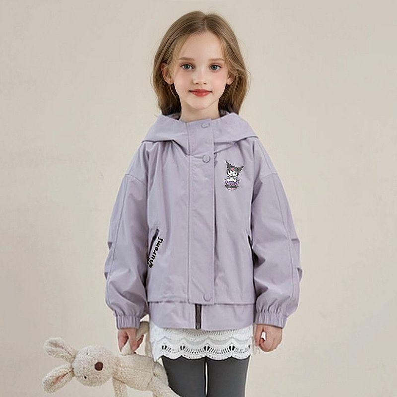 [Сотрудничество Coolomi] Девичья осенняя куртка 2025 Новая модная повседневная куртка с капюшоном Purple 130 cm
