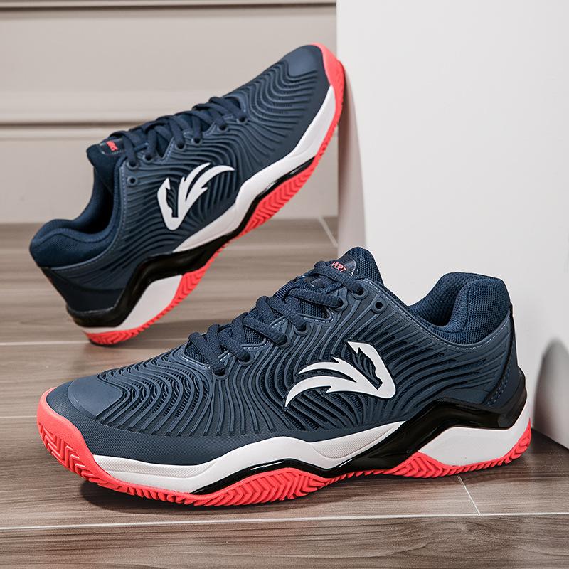 

Tennis shoes men s and women s Xiaode professional sports shoes competition training breathable non-slip shock-absorbing tennis shoes 46 темно-синього кольору