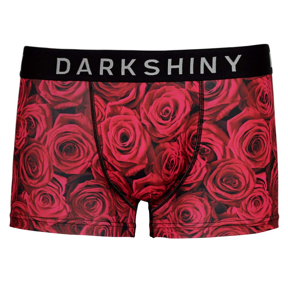 

DARK SHINY Men s Rose Print Boxer Shorts, Dark Shiny Microfiber, Quick-Drying, Stretch, Comfortable Fit, Perfect Gift for Boyfriend