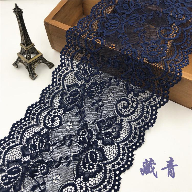 1 Yard Elastic Hollow Flower Embroidery Lace 15 Cm Wide Diy Handicrafts Clothing Sewing Fabric Home Textile Curtain