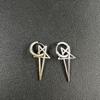 Punk Grunge Rock Rivet Chain Earrings Cool Fashion Geometric Drop Earrings Goth  Aesthetic Charm Jewelry Hip Hop Accessories