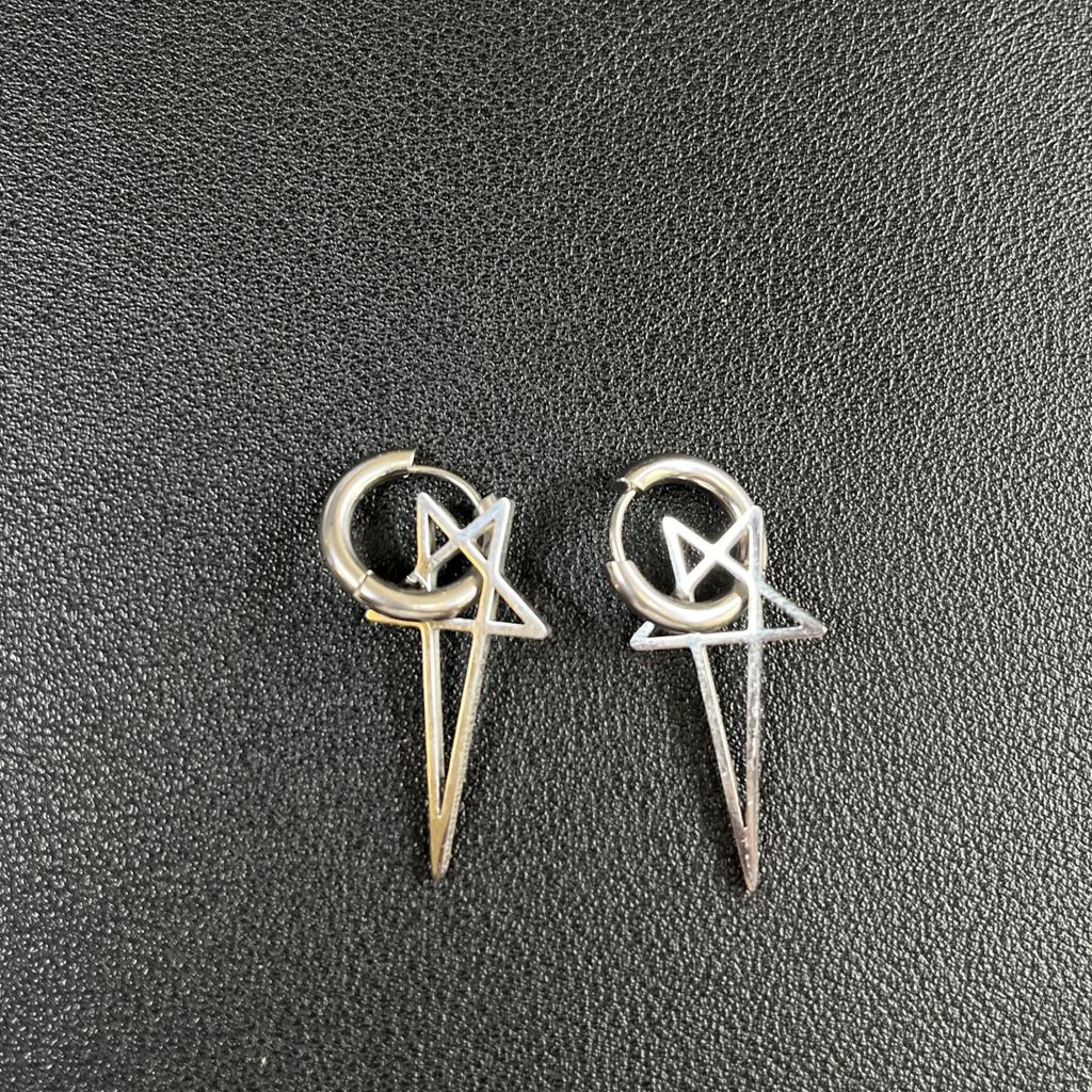 Punk Grunge Rock Rivet Chain Earrings Cool Fashion Geometric Drop Earrings Goth Aesthetic Charm Jewelry Hip Hop Accessories