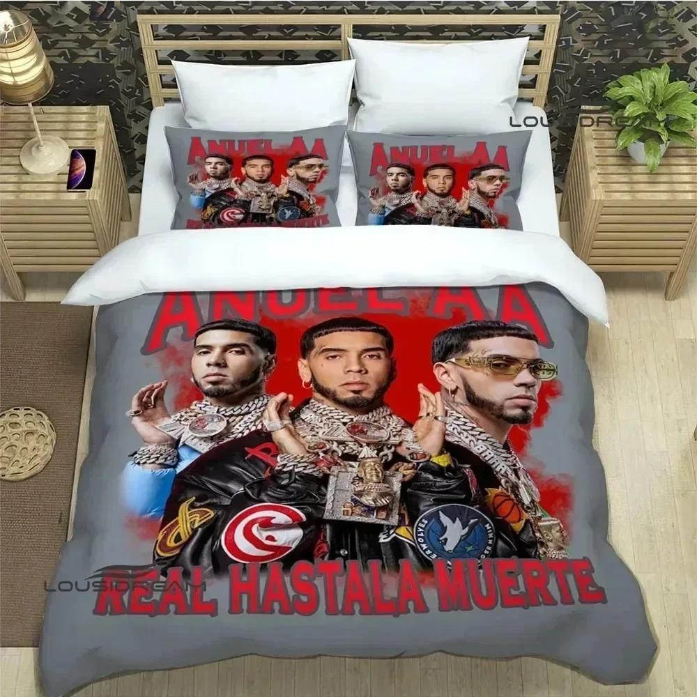 Comforter Rapper Anuel Aa Printed Bedding Sets Exquisite Bed Supplies Set Bed Comforter Set Bedding Set Luxury Birthday Gift