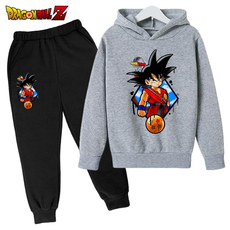 2026 Boys and Girls Seven Hoodie Kids Cartoon Goku Sweatshirt Children's Simple Fashion Top Boys and Girls Clothing Dragon Ball