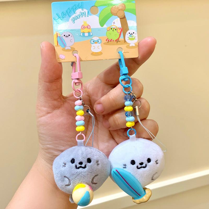 Mini Seagull Frog Plush Pendant Hanging Charm Marine Animal Bag Decoration Doll