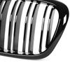 BMW 5 E39 95-03 SEDAN / KOMBI roosters tussen de koplampen (nieren) links + rechts set ZWART GLANZEND DUBBELE STAAF