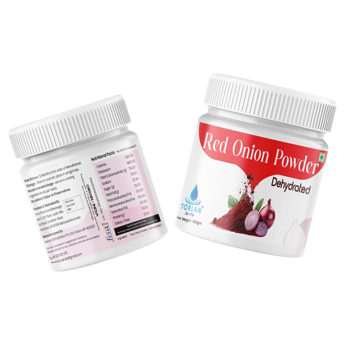 TORLAN Red Onion Powder, PYAAJ POWDER 200GM Additive Free All Natural and Free Flowing Dehydrated Onion Powder Pure & Unadulterated Great for Coo