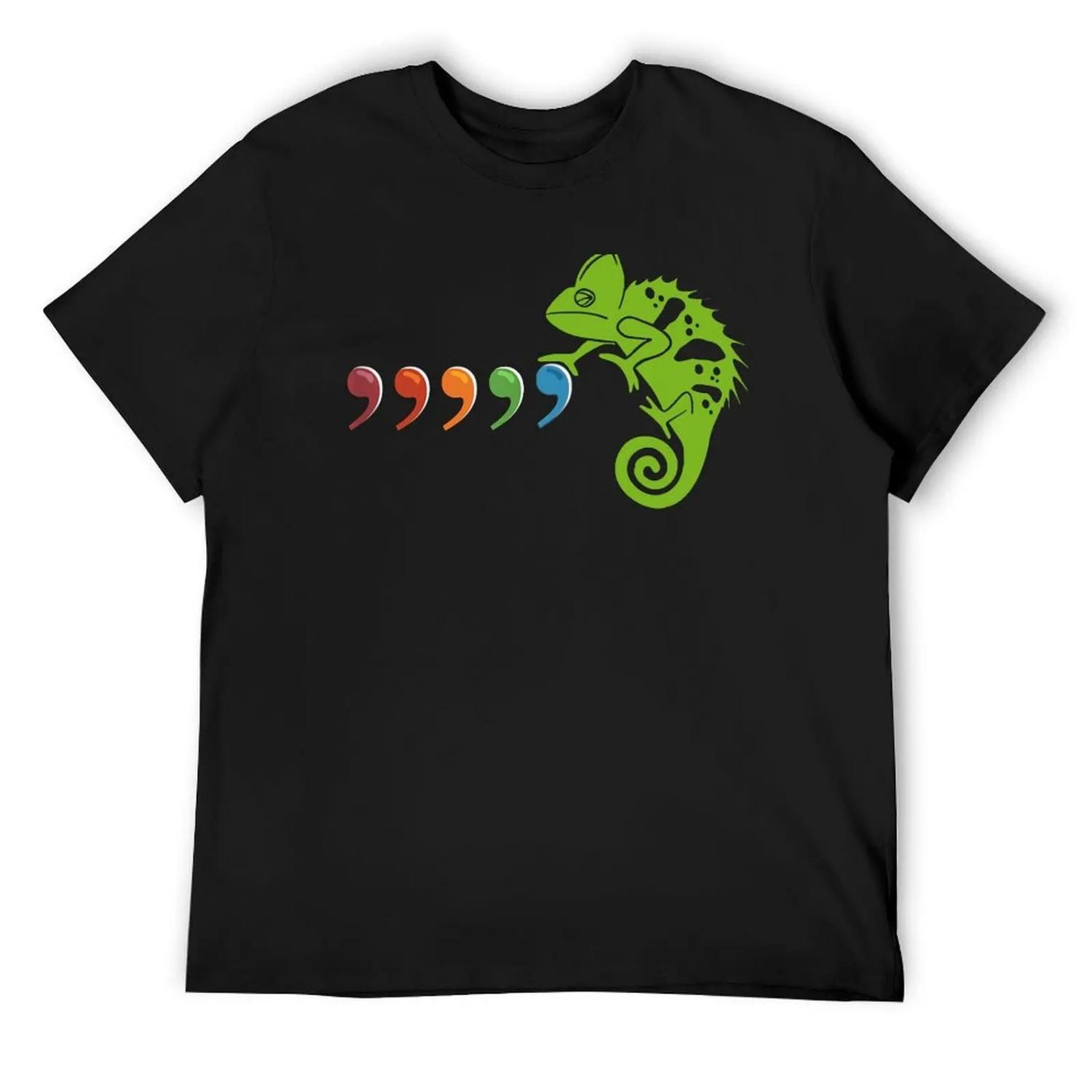 Comma Chameleon Funny 80s Music Lyric T-Shirt sweat anime blue archive men clothings S