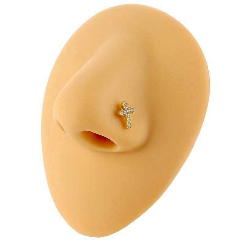 Niedliche infizierte Nasensteckerringe mit Diamanten Klarer Stecker Nasenloch-Piercingring für Frauen Männer