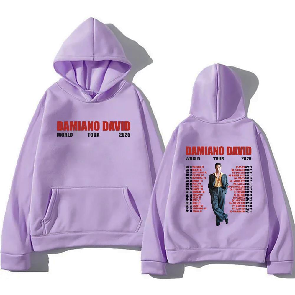 Damiano David World Tour 2025 Hoodie Funny Little Fears Men/women Hoodies Harajuku Aesthetic Winter Clothes Pullover Sweatshirt