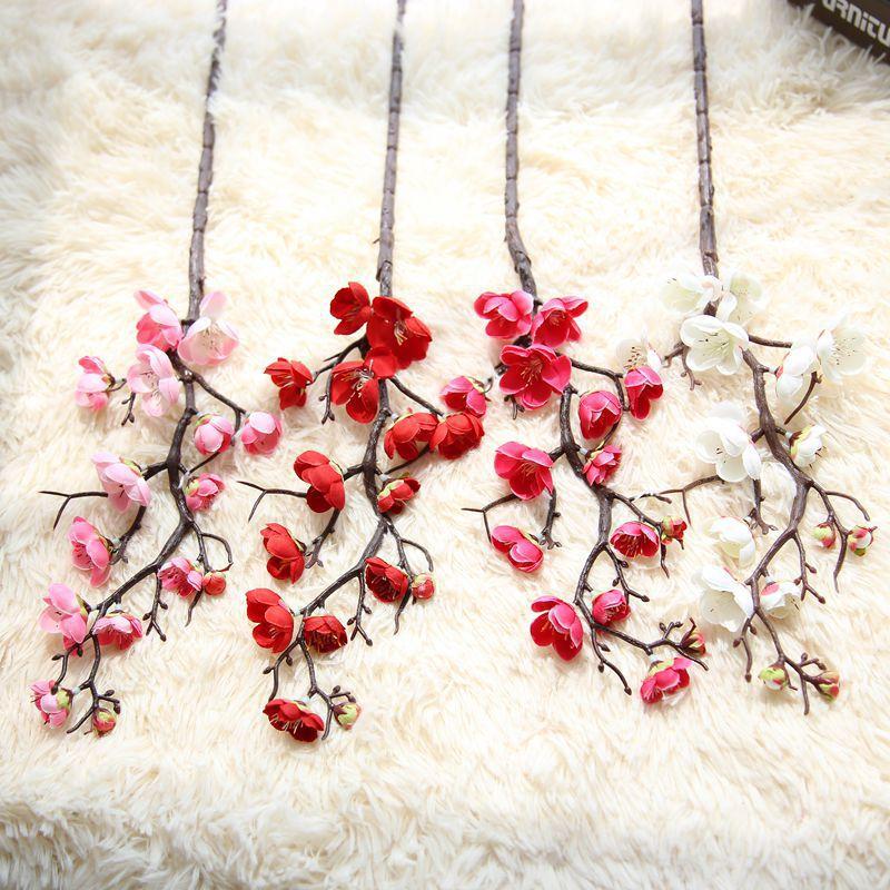 Artificial Flowers Plum Flower Artificial Plants Tree Branch Silk Flowers for Home Party