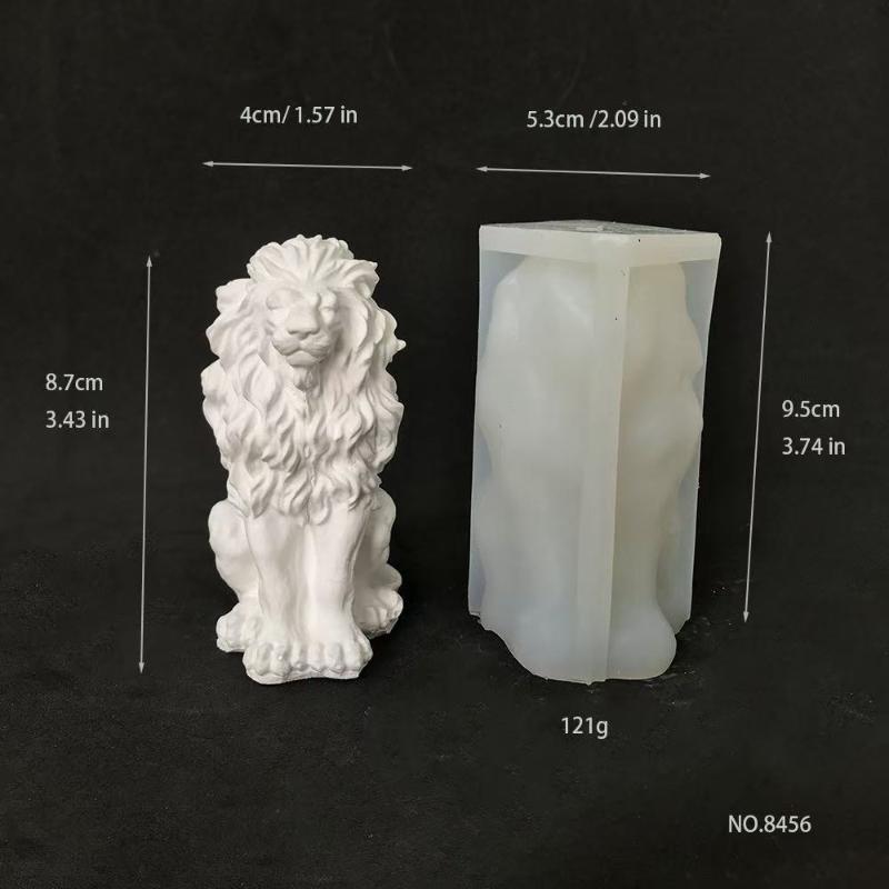 Weiwu Lion King Silicone Mold 3D Sitting Lion Animal for DIY Candle Soap Resin Chocolate Ice Cube Baking Craft Tool
