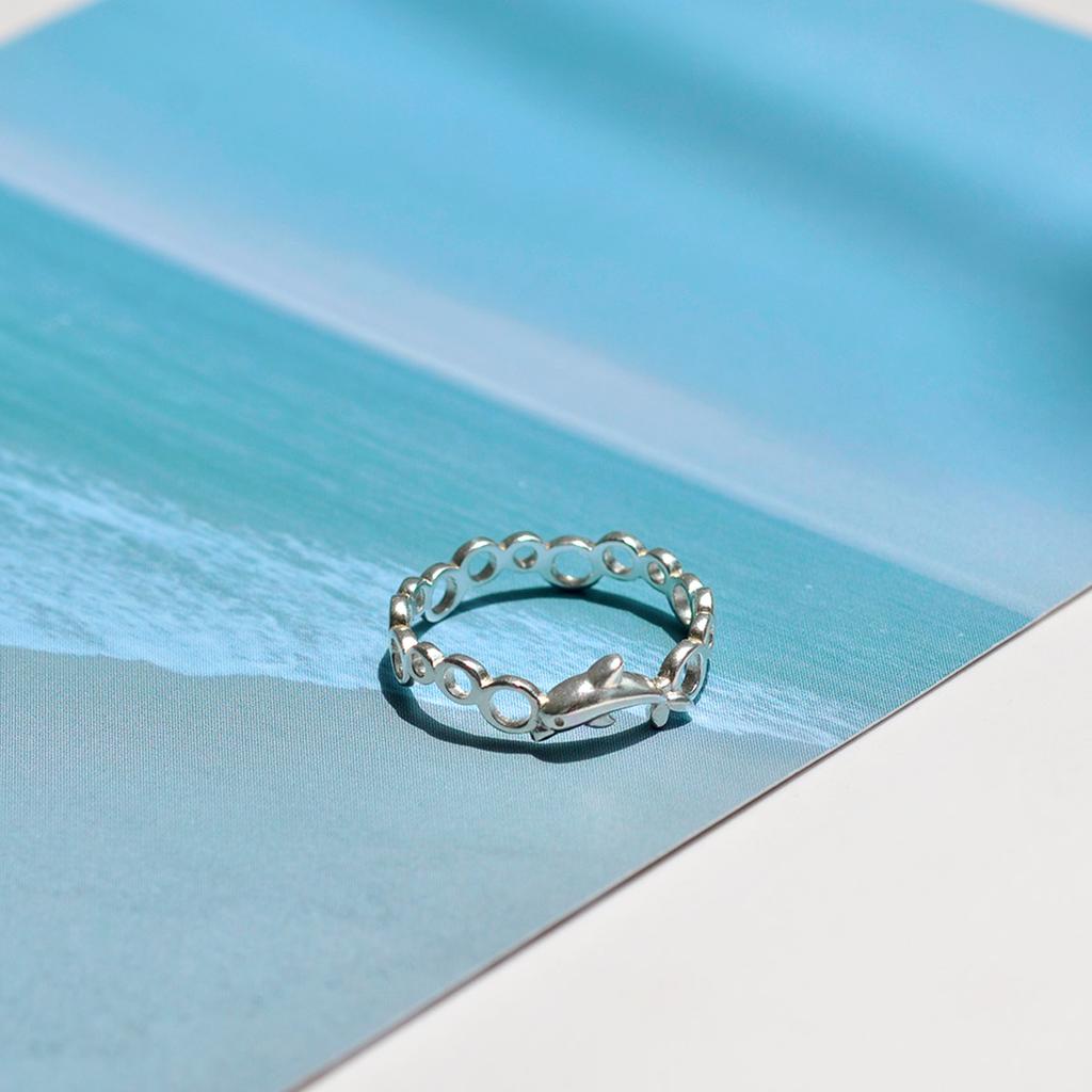 47Bag 925 Silver Dolphin Lucky Sterling Silver Ring Delphin