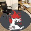 1pc Flaming Cat Office Round Area Rug, Under Office Chairs Bedroom Living Room Home Decor, Room Deco, Available In Various Sizes 189