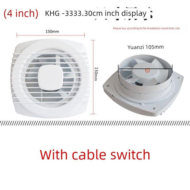 

Window Cable Exhaust Fan Bathroom Toilet Neutral 4-Inch 6-Inch 7-Inch Bathroom Ventilating Fan Ventilator Mute Model 100 (opening 10.5cm)