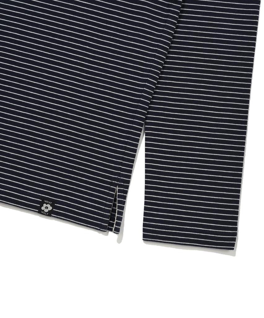 WACKY WILLY Women'S Striped Long Sleeve Navy