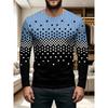 Men's Casual Autumn and Winter Printed Long-sleeved Crew Neck T-shirt