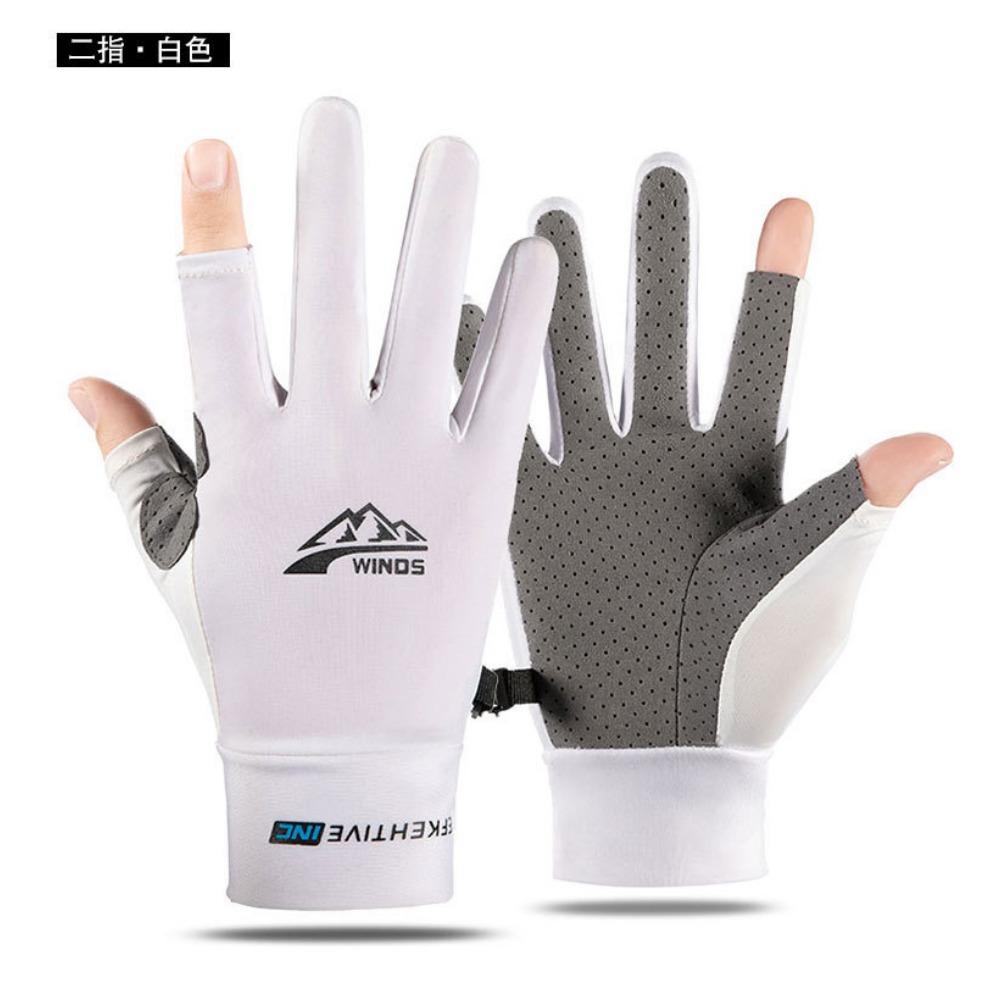 Two-finger Fishing Gloves Summer Sun Protection Flip Leak Finger Riding Male and Female Couples Non-slip Breathable Riding Driving Gloves