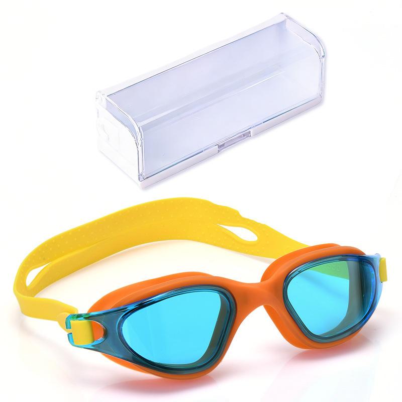 Adult Swimming Goggles, Anti-fog, Professional One-piece Silicone Large-frame Electroplated Swim Goggles