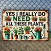 HomePlantProDecor Rustic Wood Sign with Plant Illustrations for Garden Garage Decor