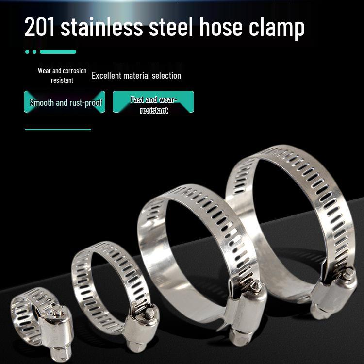 American Style 201 Stainless Steel Hose and Pipe Clamp for Ventilation and Communication Applications
