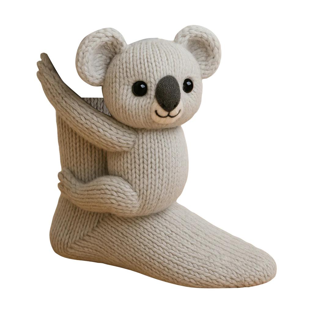 Crochet Animal Slipper Socks - Handmade Plush Creature Socks With Non-Slip Grips For Kids & Adults