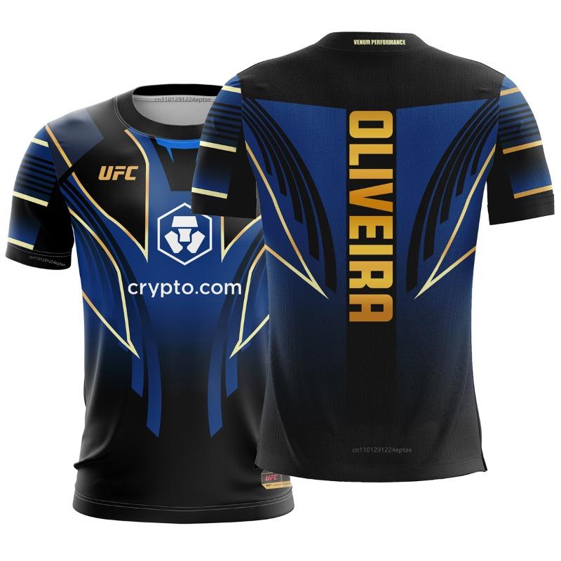 UFC MMA Oliveira Magliette Artista Marziale Misto Brasiliano Maglia Campione Fight Night Uomo Estiva Maschile Palestra Traspiranti Magliette Top