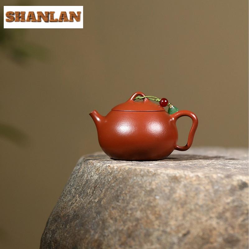 120ml Retro Yixing Purple Clay Teapot Handmade Little Scoop Pot Raw Ore Zhu Mud Tea Maker Kettle With Filter Zisha Tea Set Craft