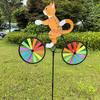 Cute 3D Animal Dog Cat Riding Bicycle Landscape Decorative Wind Spinner Windmill Device Garden Yard Decoration