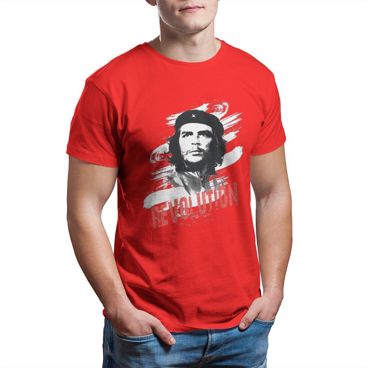 Футболка с принтом Че Гевара Революция viva la revolution Мужская Крутая 100% Хлопок Большой размер Одежда с графическим принтом S