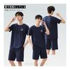 [HEWEAYTA] Men's Pajamas, Summer, Short Sleeves - Room Wear, Top and Bottom Set, Short Sleeve Shorts, Loungewear, Thin, Cotton, Light, Sweat