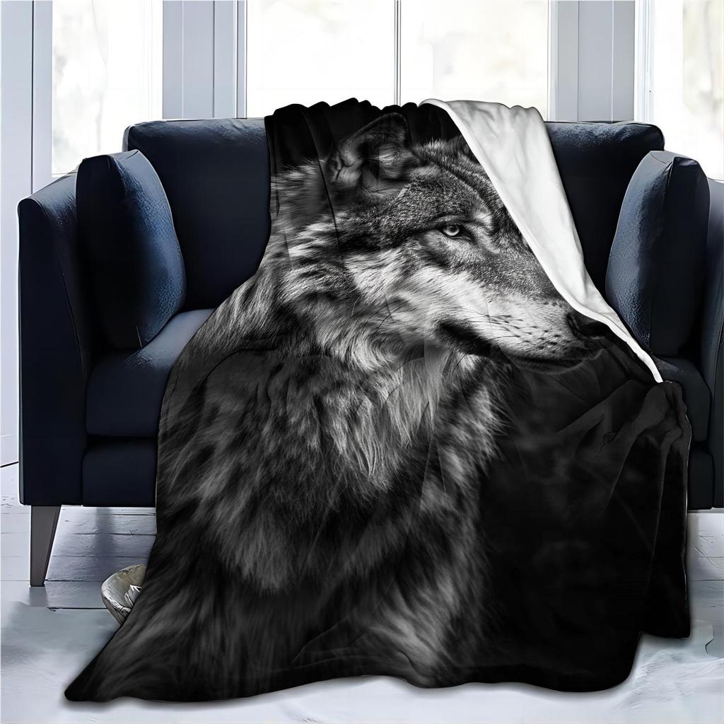 Vintage Wolf Blanket Wild Animals Nature Soft Warm Throw for Bed Sofa Living Room Travel Office Gift